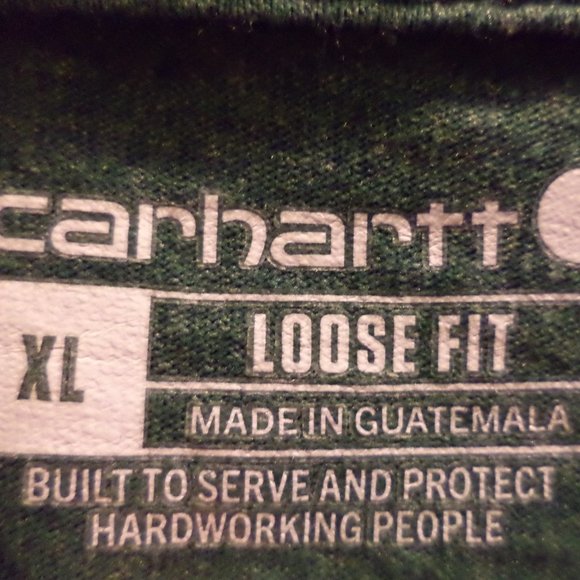 Carhartt Carpenter Style T-Shirt 3-Button Chest Pocket - Loose Fit - Green - XL - Picture 4 of 7